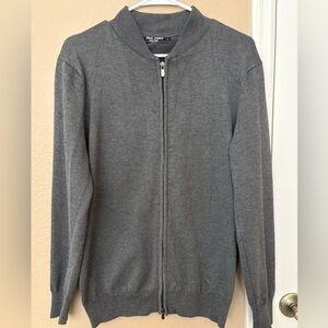 Men's Gray Zip-Up Sweater